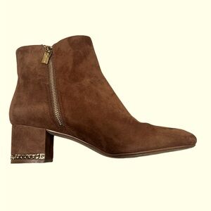 Michael Kors rust suede leather ankle boots Sz 9 1/2
